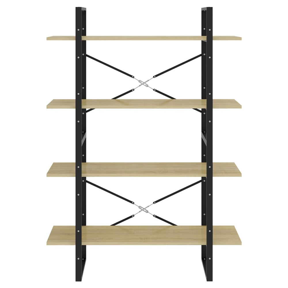 Boekenkast met 4 schappen 100x30x140 cm spaanplaat sonoma eiken MeubelReus