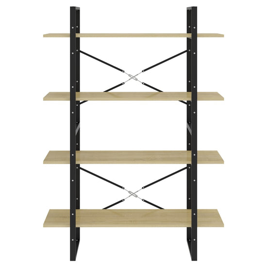 Boekenkast met 4 schappen 100x30x140 cm spaanplaat sonoma eiken MeubelReus