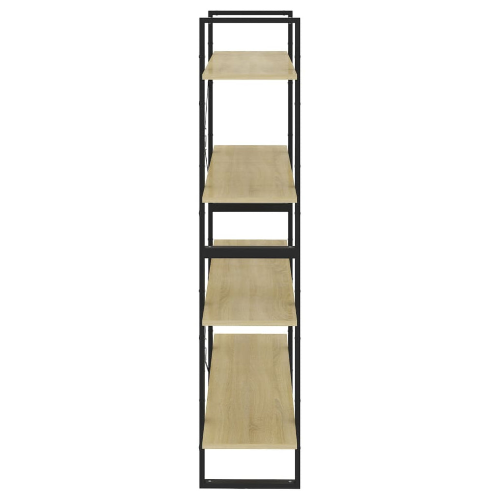 Boekenkast met 4 schappen 100x30x140 cm spaanplaat sonoma eiken MeubelReus