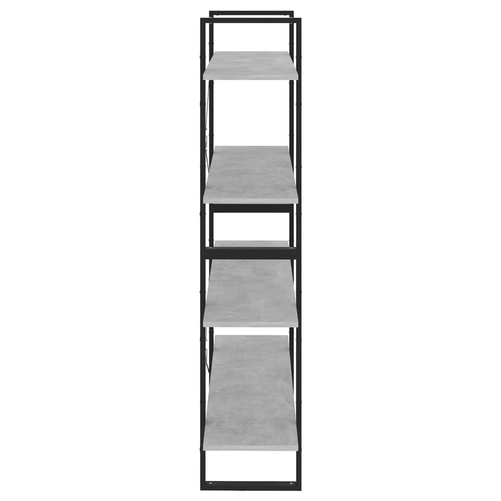 Boekenkast met 4 schappen 100x30x140 cm spaanplaat betongrijs MeubelReus