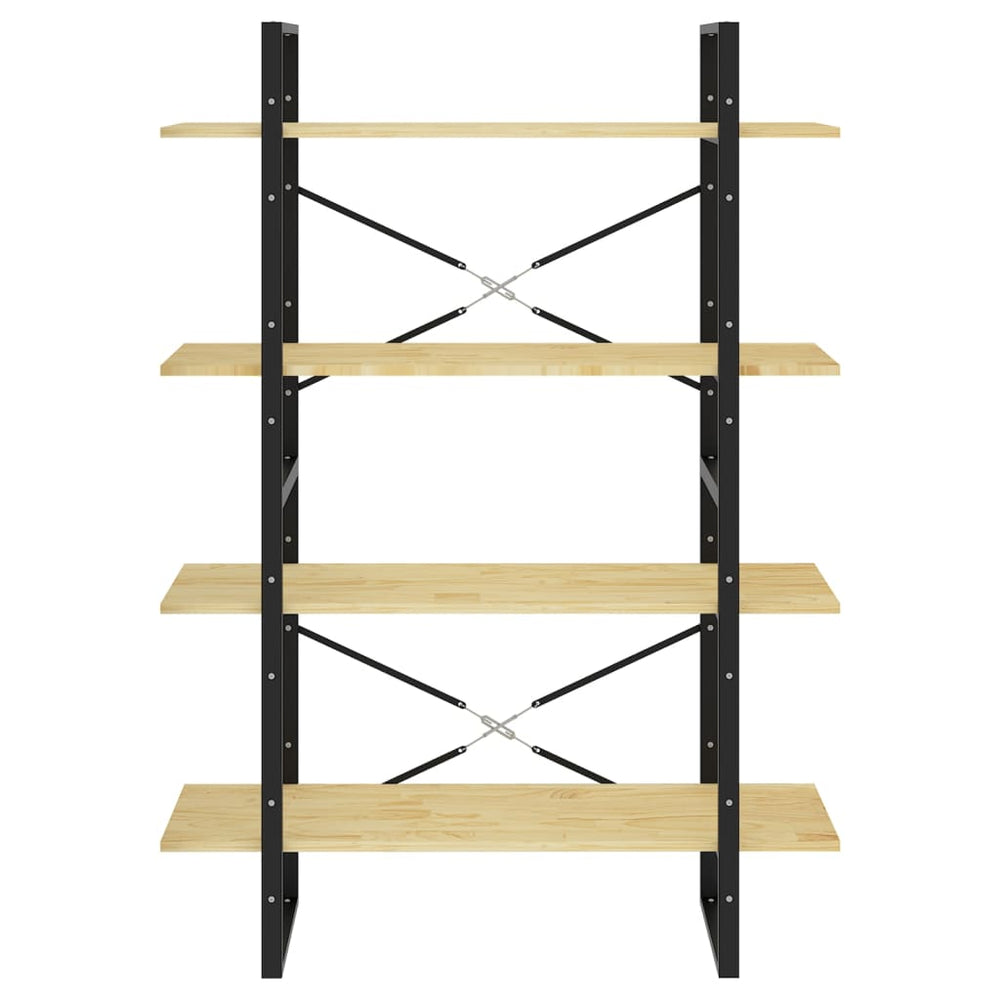 Boekenkast met 4 schappen 100x30x140 cm massief grenenhout MeubelReus