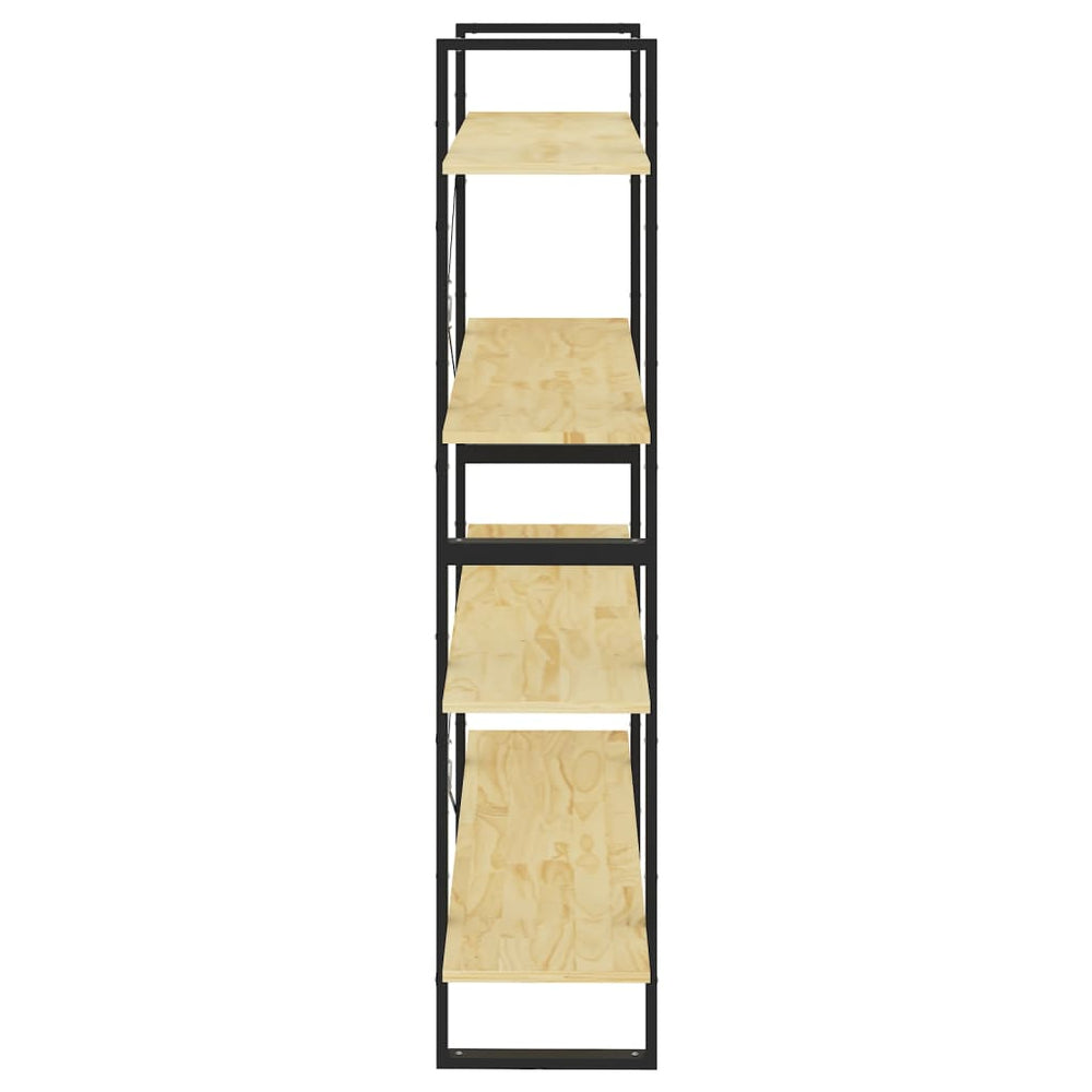 Boekenkast met 4 schappen 100x30x140 cm massief grenenhout MeubelReus