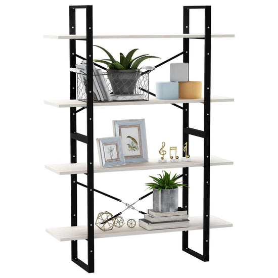 Boekenkast met 4 schappen 100x30x140 cm massief grenenhout wit MeubelReus