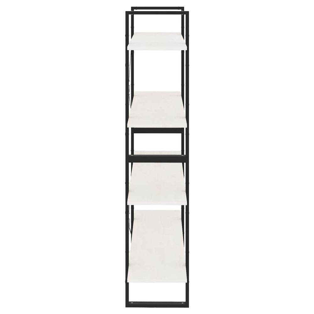 Boekenkast met 4 schappen 100x30x140 cm massief grenenhout wit MeubelReus