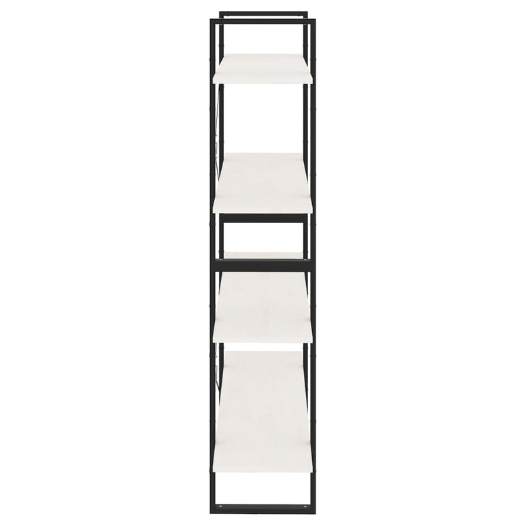 Boekenkast met 4 schappen 100x30x140 cm massief grenenhout wit MeubelReus
