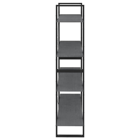 Boekenkast met 4 schappen 100x30x140 cm grenenhout grijs MeubelReus