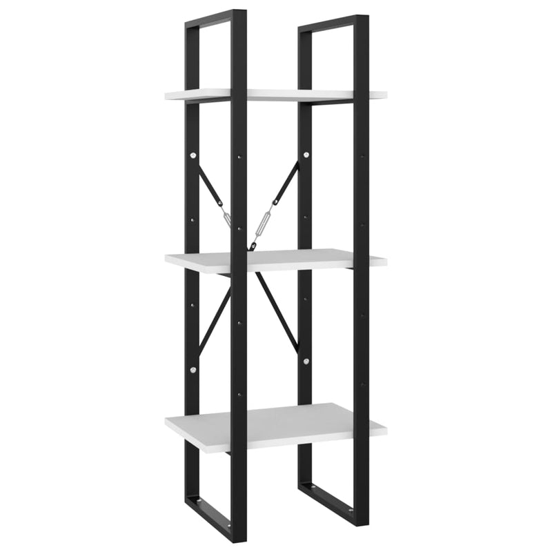 Boekenkast met 3 schappen 40x30x105 cm bewerkt hout wit MeubelReus