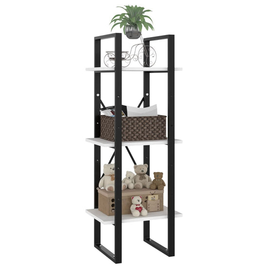 Boekenkast met 3 schappen 40x30x105 cm bewerkt hout wit MeubelReus