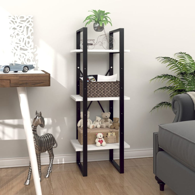 Boekenkast met 3 schappen 40x30x105 cm bewerkt hout wit MeubelReus