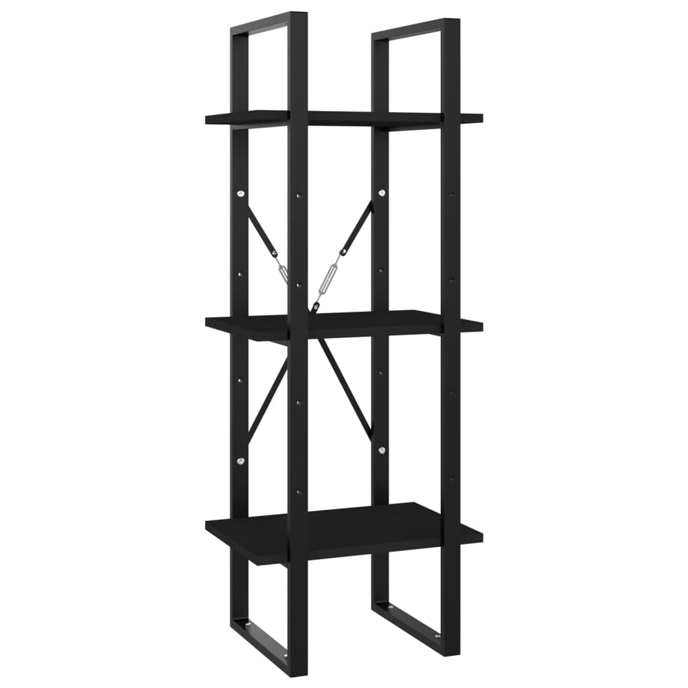 Boekenkast met 3 schappen 40x30x105 cm spaanplaat zwart MeubelReus