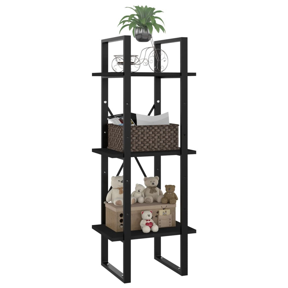 Boekenkast met 3 schappen 40x30x105 cm spaanplaat zwart MeubelReus