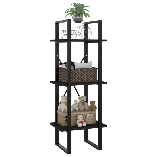 Boekenkast met 3 schappen 40x30x105 cm spaanplaat zwart MeubelReus
