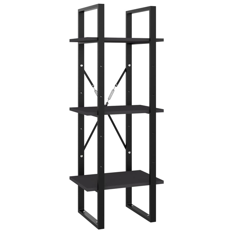 Boekenkast met 3 schappen 40x30x105 cm spaanplaat grijs MeubelReus