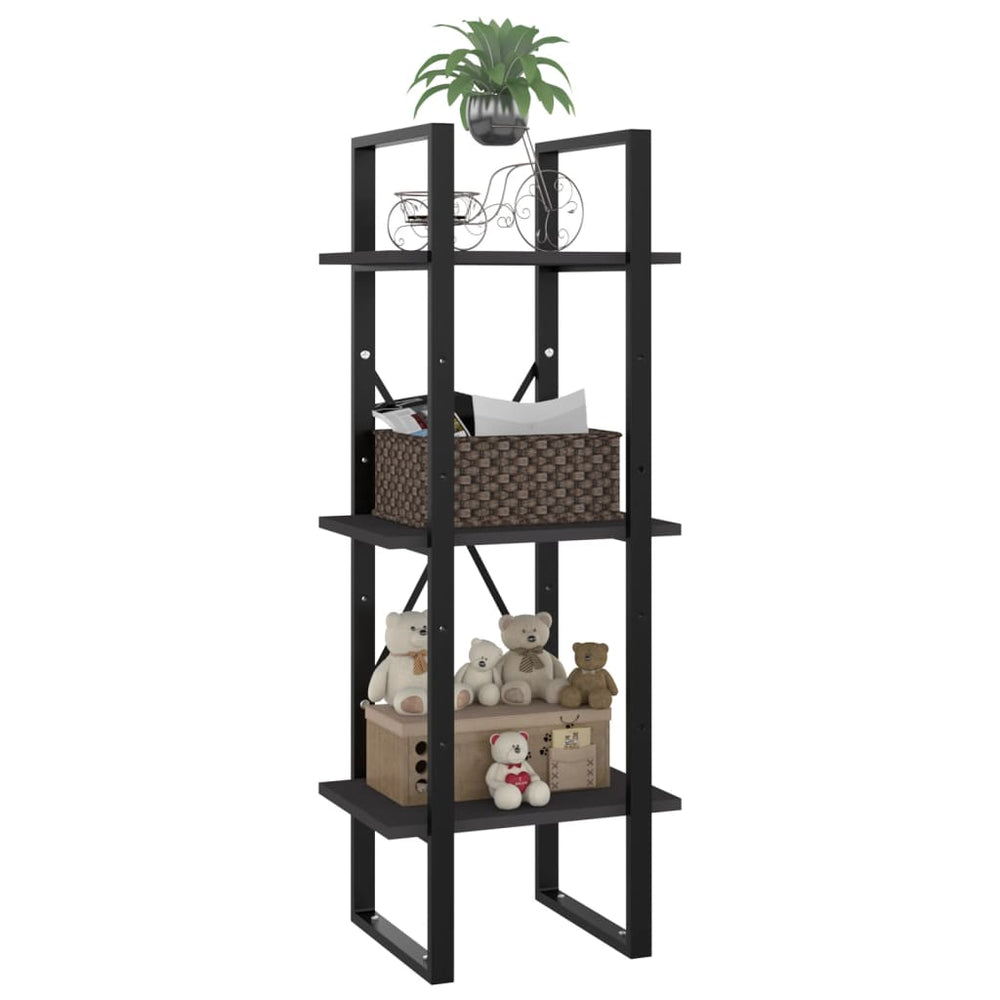 Boekenkast met 3 schappen 40x30x105 cm spaanplaat grijs MeubelReus