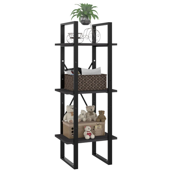 Boekenkast met 3 schappen 40x30x105 cm spaanplaat grijs MeubelReus