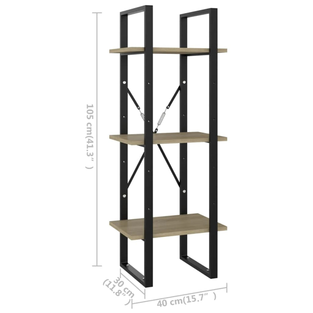 Boekenkast met 3 schappen 40x30x105 cm spaanplaat sonoma eiken MeubelReus