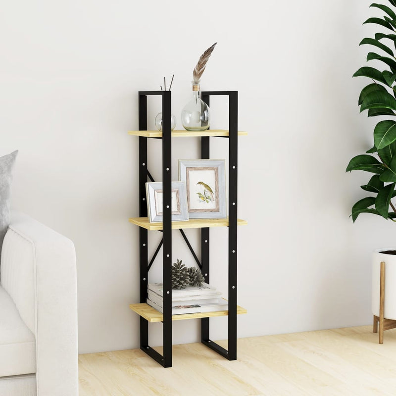 Boekenkast met 3 schappen 40x30x105 cm massief grenenhout MeubelReus
