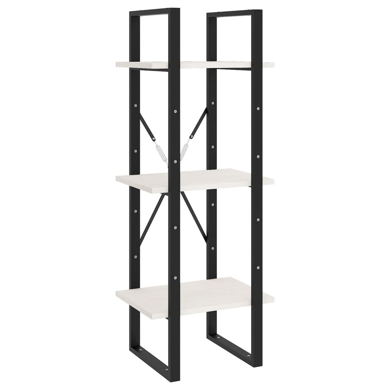 Boekenkast met 3 schappen 40x30x105 cm massief grenenhout wit MeubelReus