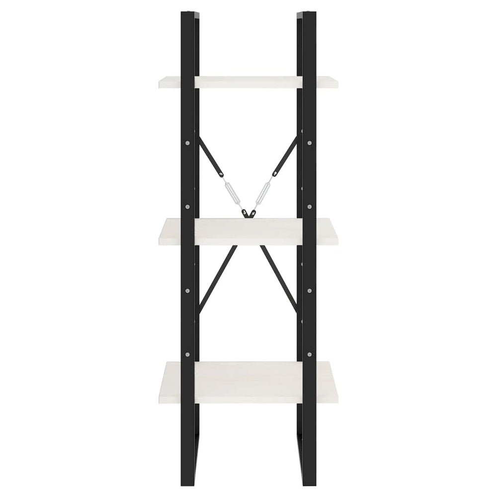 Boekenkast met 3 schappen 40x30x105 cm massief grenenhout wit MeubelReus