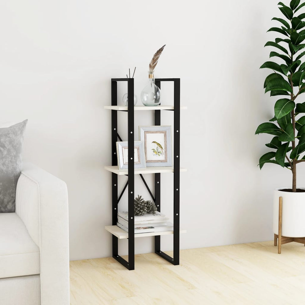 Boekenkast met 3 schappen 40x30x105 cm massief grenenhout wit MeubelReus