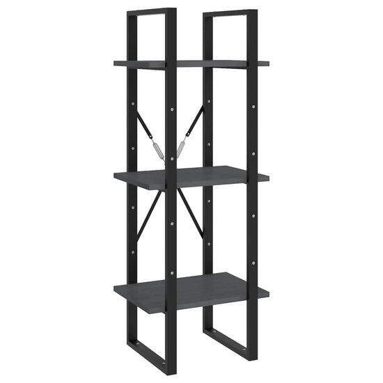 Boekenkast met 3 schappen 40x30x105 cm massief grenenhout grijs MeubelReus