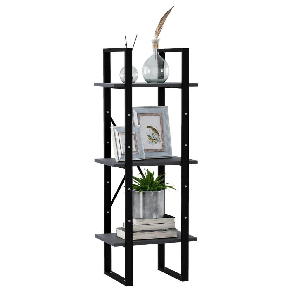 Boekenkast met 3 schappen 40x30x105 cm massief grenenhout grijs MeubelReus