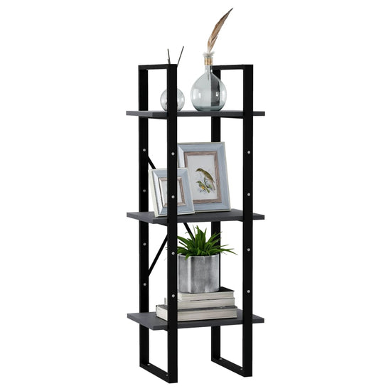 Boekenkast met 3 schappen 40x30x105 cm massief grenenhout grijs MeubelReus