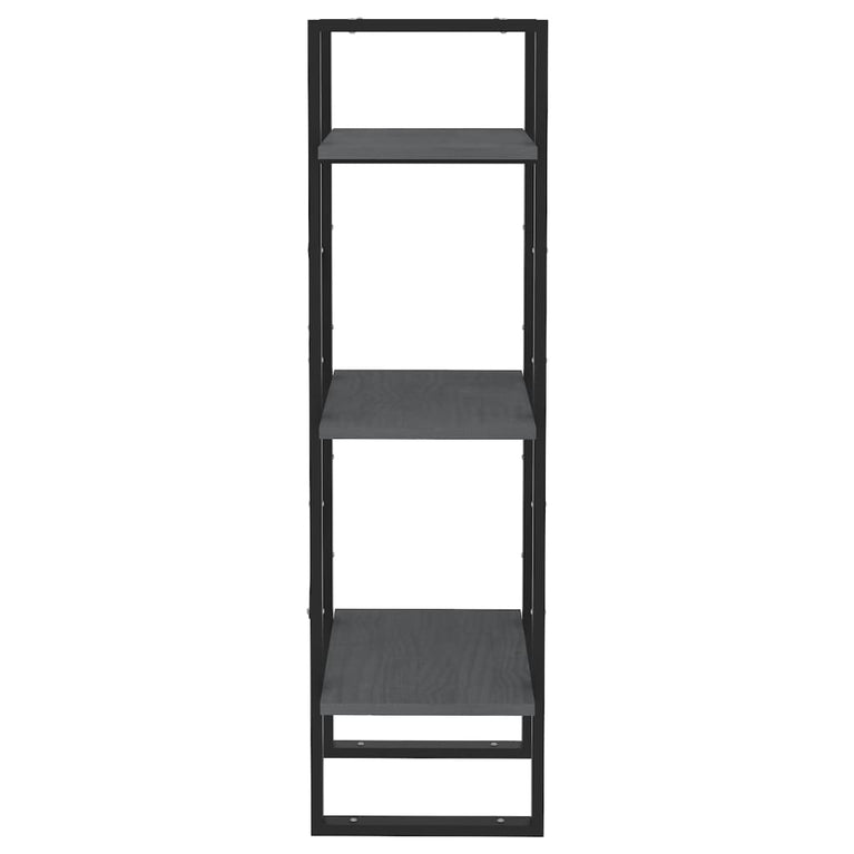 Boekenkast met 3 schappen 40x30x105 cm massief grenenhout grijs MeubelReus