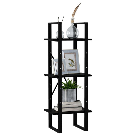 Boekenkast met 3 schappen 40x30x105 cm massief grenenhout zwart MeubelReus