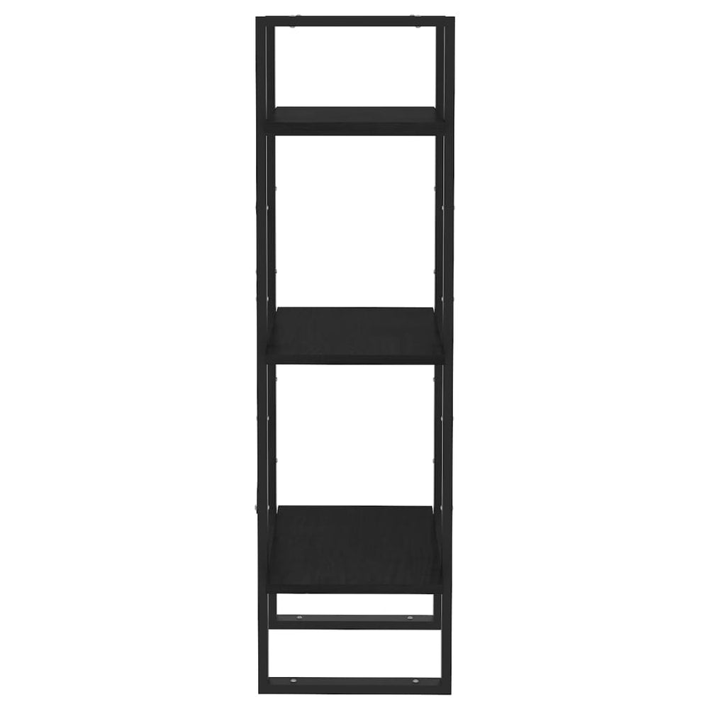 Boekenkast met 3 schappen 40x30x105 cm massief grenenhout zwart MeubelReus