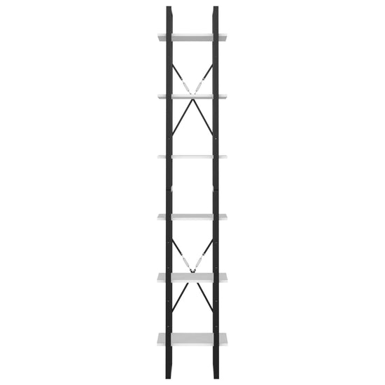 Boekenkast met 6 schappen 40x30x210 cm bewerkt hout wit MeubelReus