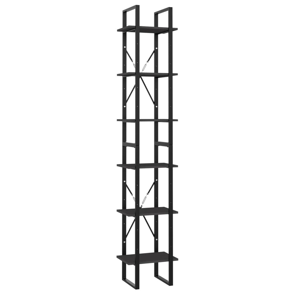 Boekenkast met 6 schappen 40x30x210 cm spaanplaat grijs MeubelReus