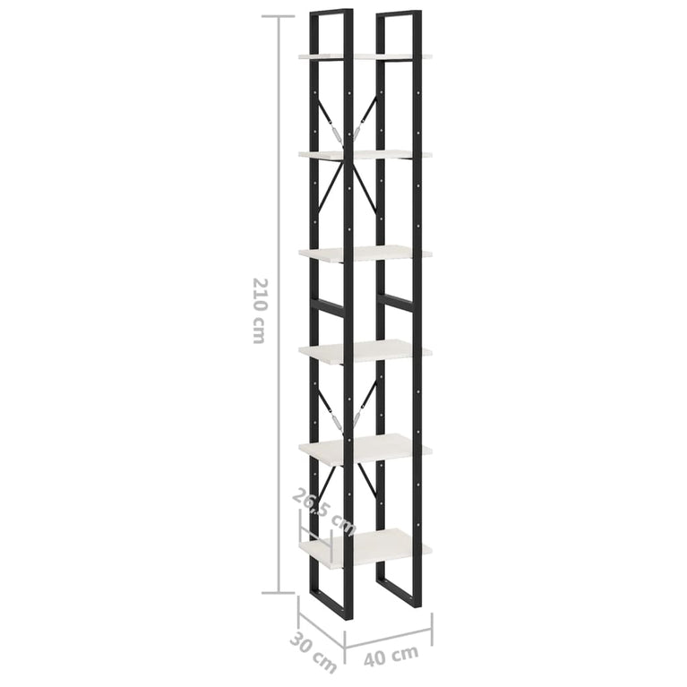 Hoge kast 40x30x210 cm massief grenenhout wit MeubelReus