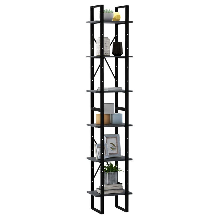 Hoge kast 40x30x210 cm massief grenenhout grijs MeubelReus