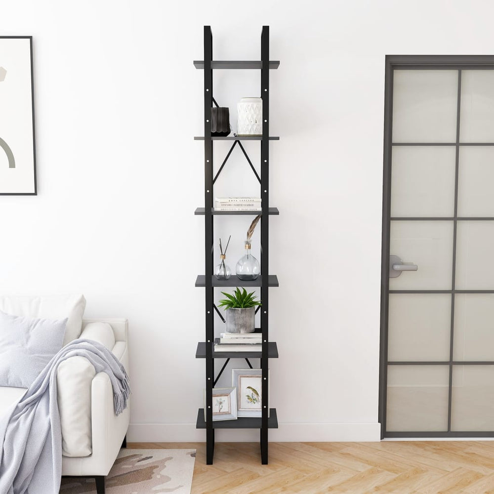 Hoge kast 40x30x210 cm massief grenenhout grijs MeubelReus