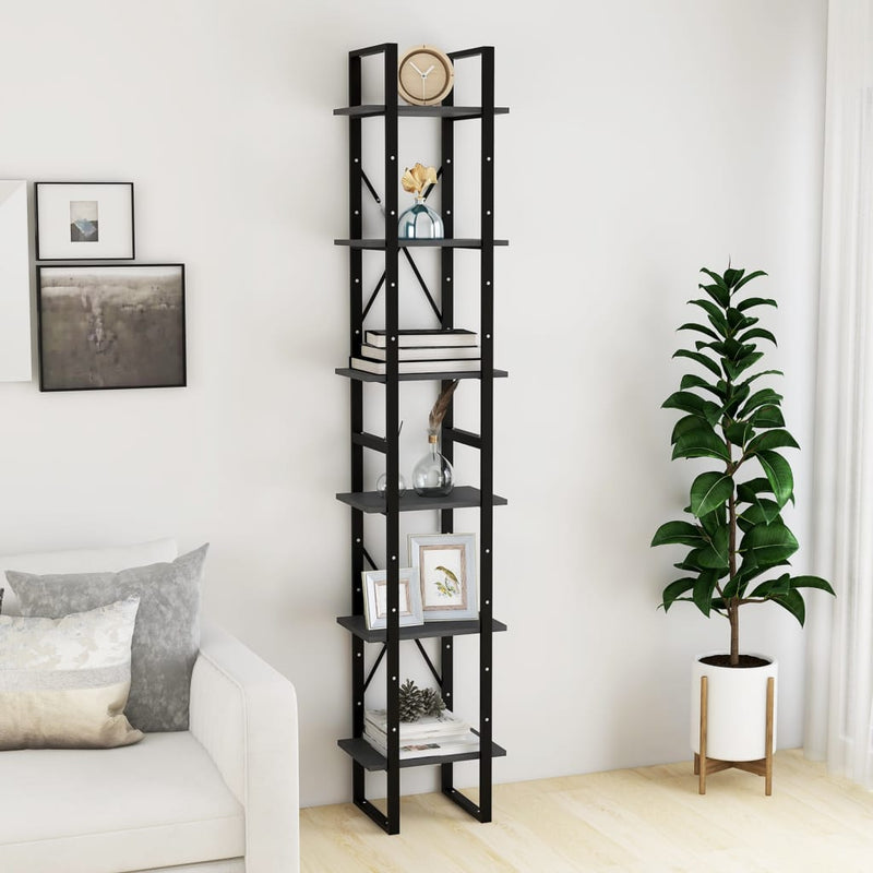 Hoge kast 40x30x210 cm massief grenenhout grijs MeubelReus