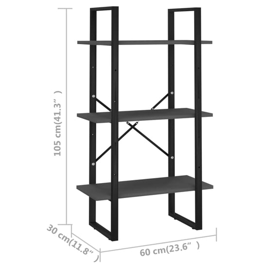 Opbergrek 60x30x105 cm spaanplaat grijs MeubelReus