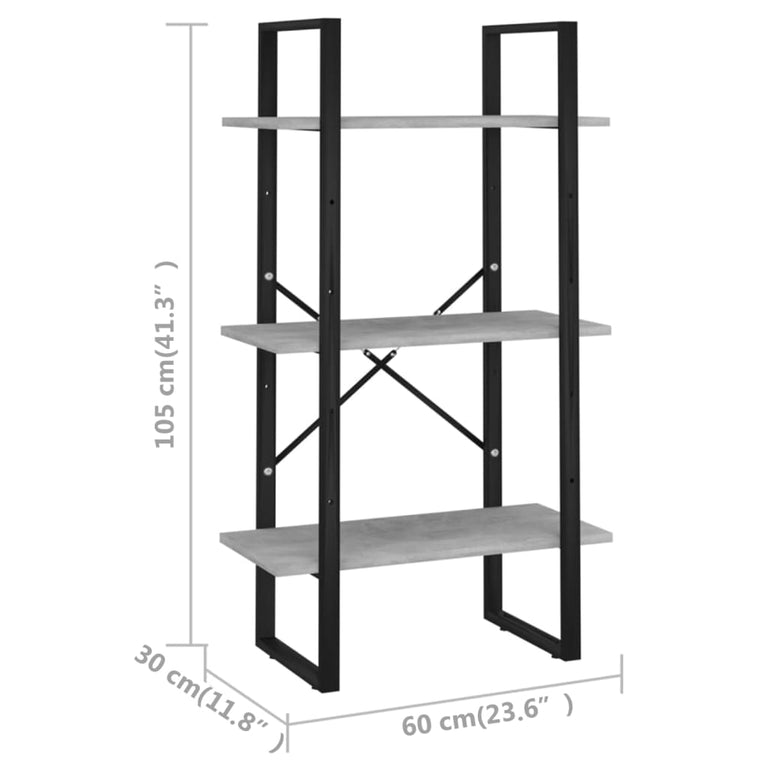 Opbergrek 60x30x105 cm spaanplaat betongrijs MeubelReus
