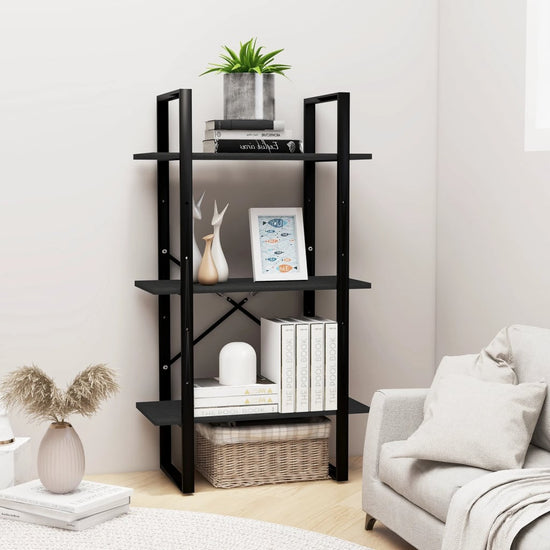 Opbergrek 60x30x105 cm massief grenenhout zwart MeubelReus