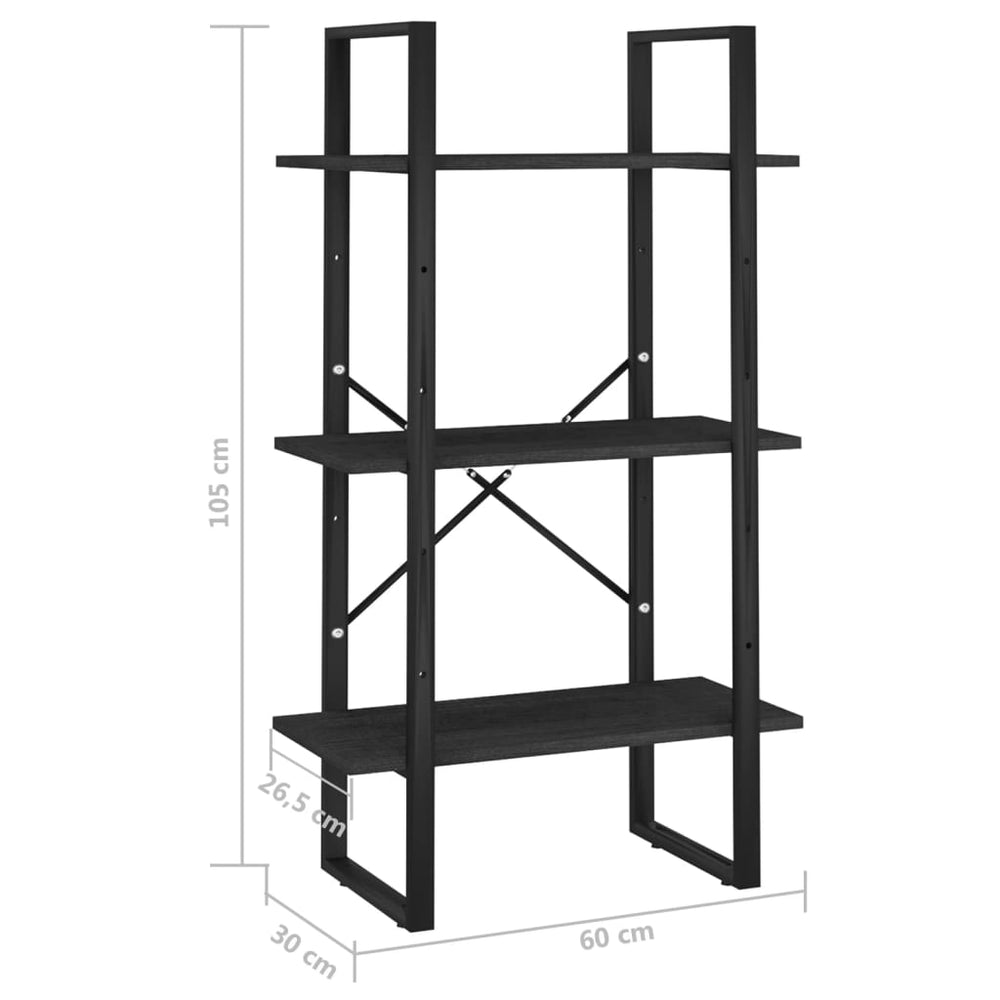 Opbergrek 60x30x105 cm massief grenenhout zwart MeubelReus