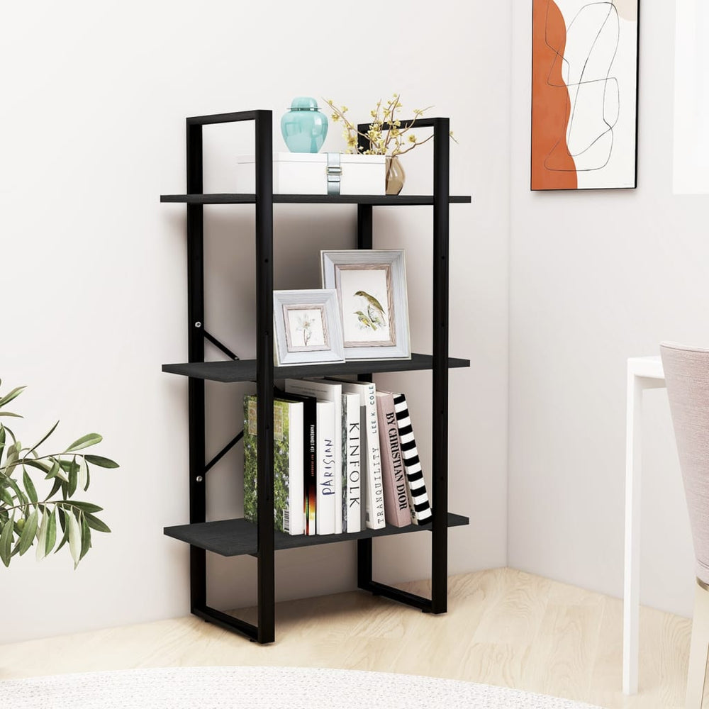 Opbergrek 60x30x105 cm massief grenenhout zwart MeubelReus