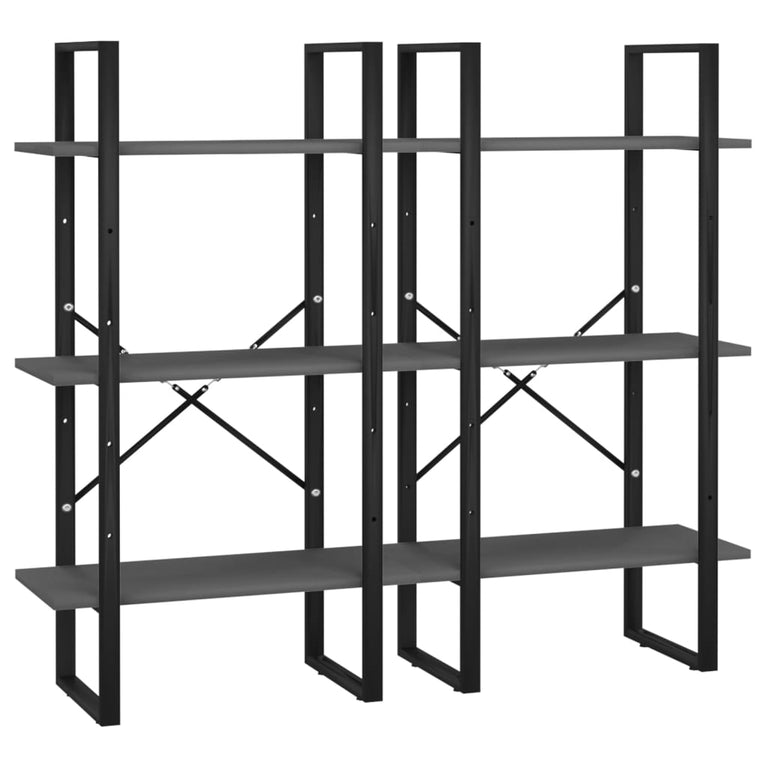 Opbergrek 60x30x210 cm bewerkt hout grijs MeubelReus