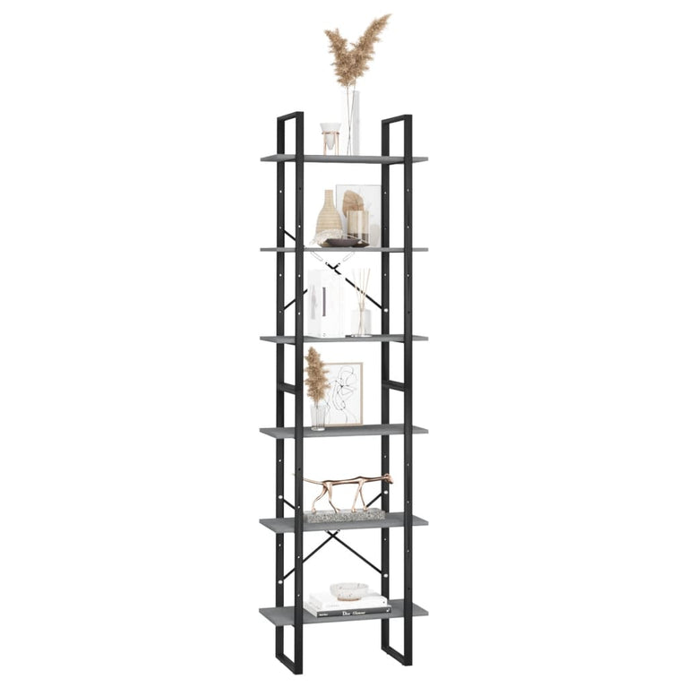 Opbergrek 60x30x210 cm massief grenenhout grijs MeubelReus