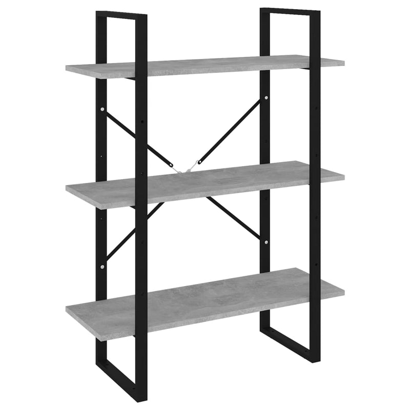 Boekenkast 80x30x105 cm spaanplaat betongrijs MeubelReus