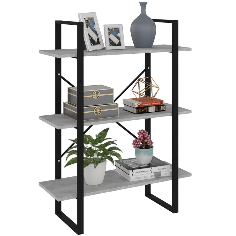 Boekenkast 80x30x105 cm spaanplaat betongrijs MeubelReus