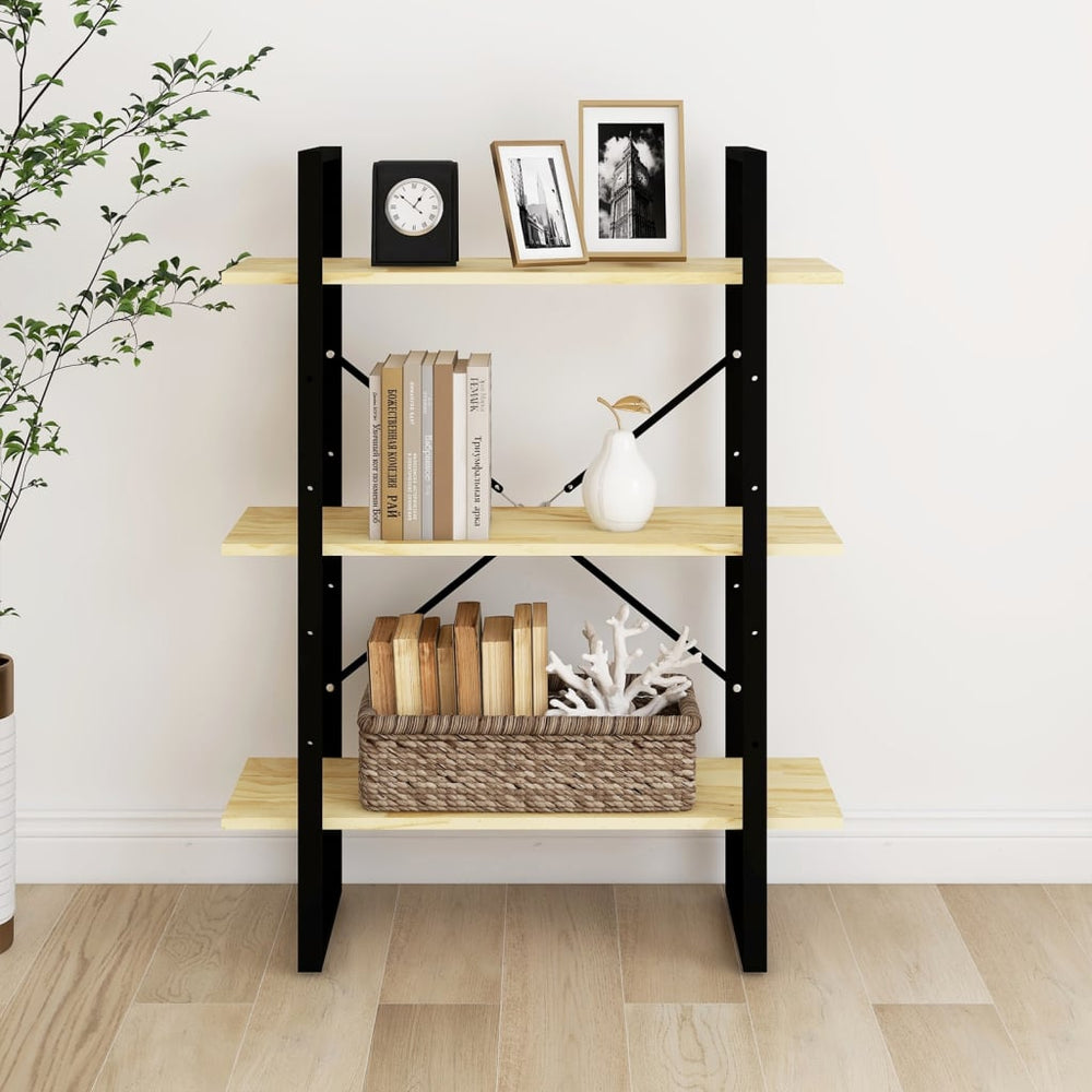 Boekenkast met 3 schappen 80x30x105 cm massief grenenhout MeubelReus