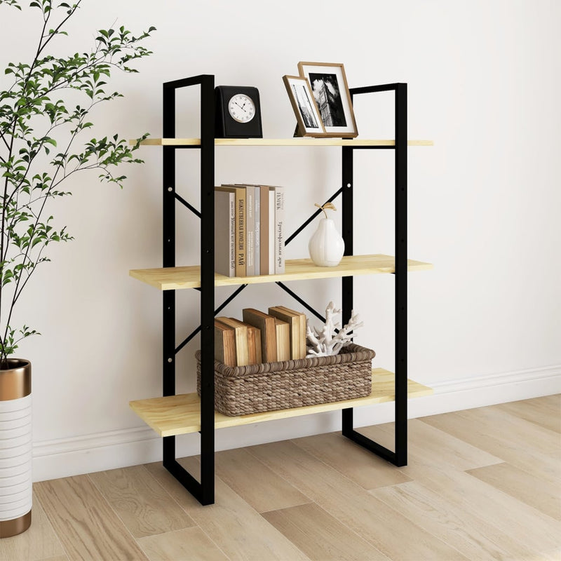 Boekenkast met 3 schappen 80x30x105 cm massief grenenhout MeubelReus