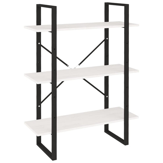 Boekenkast met 3 schappen 80x30x105 cm massief grenenhout wit MeubelReus
