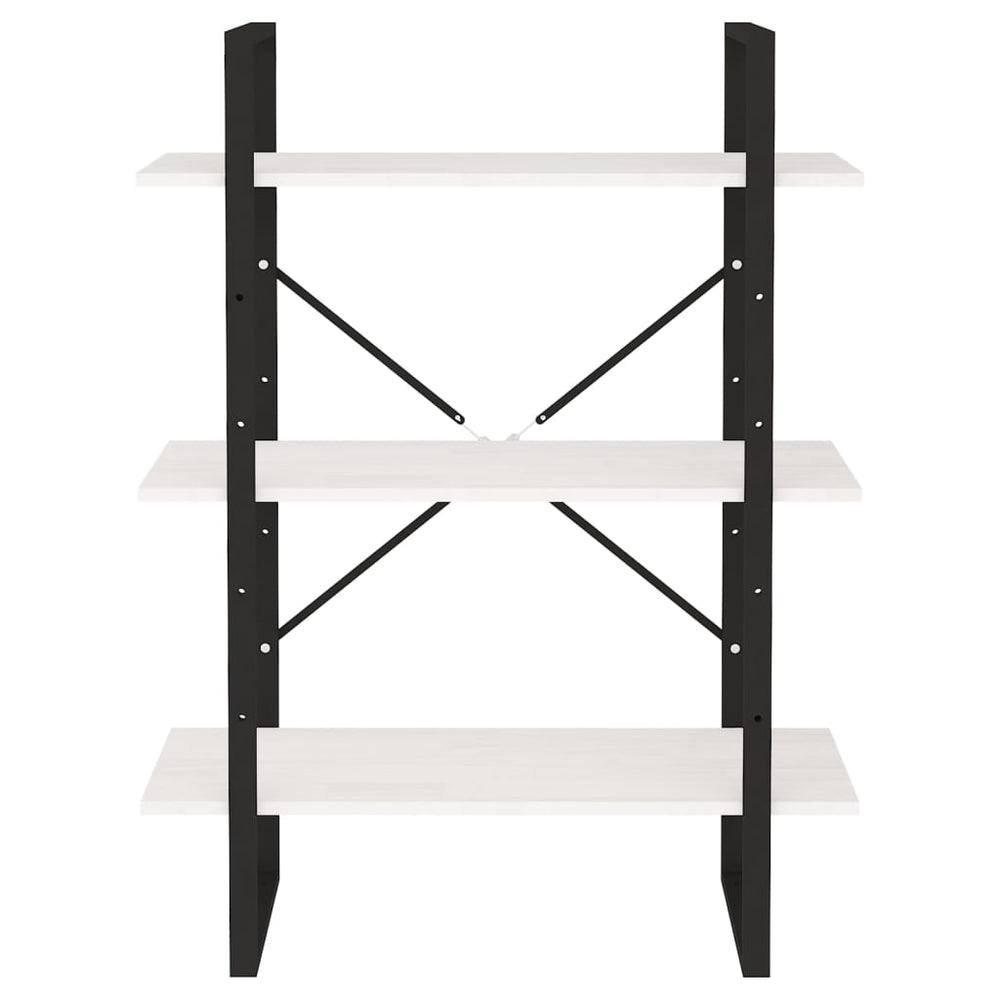 Boekenkast met 3 schappen 80x30x105 cm massief grenenhout wit MeubelReus