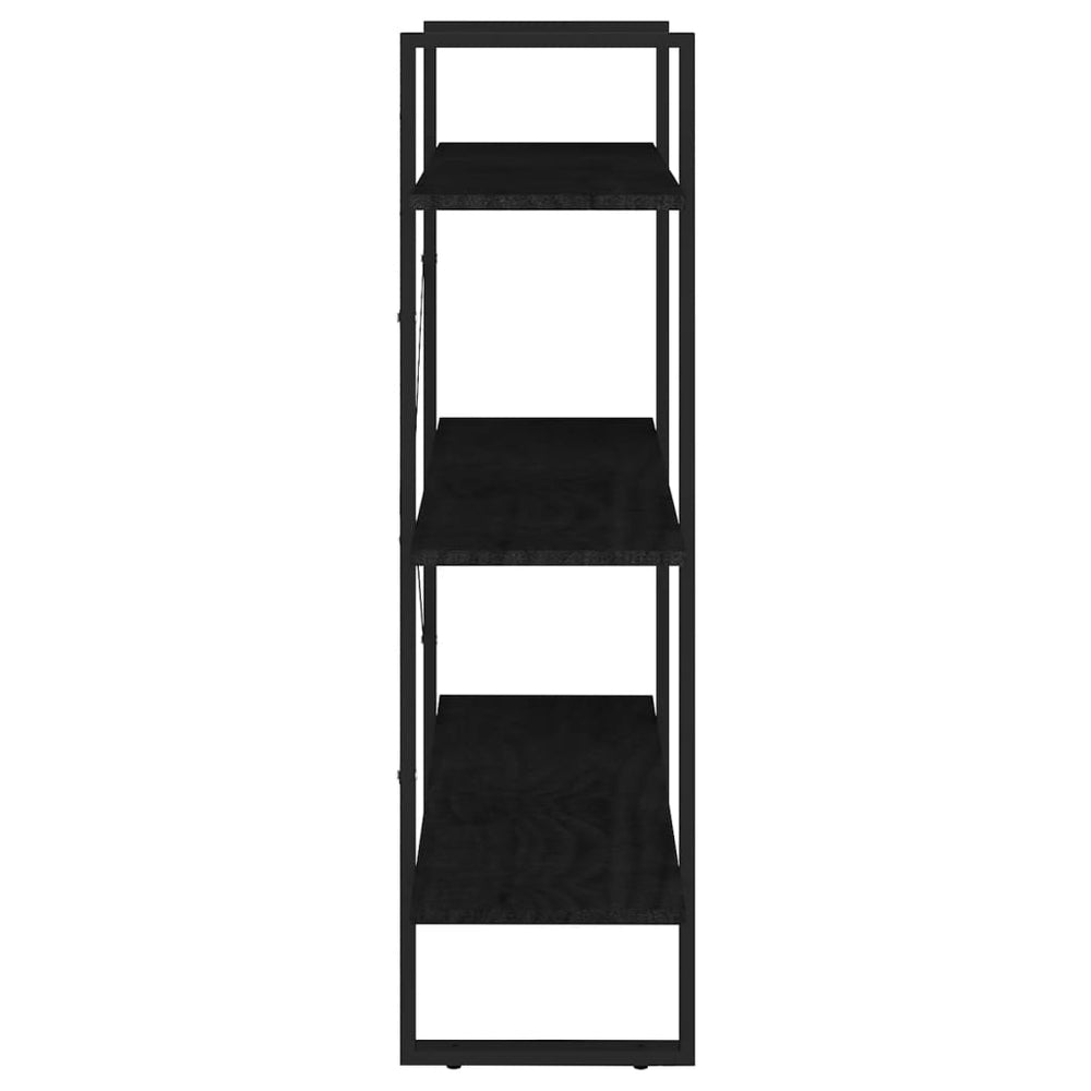 Boekenkast met 3 schappen 80x30x105 cm massief grenenhout zwart MeubelReus